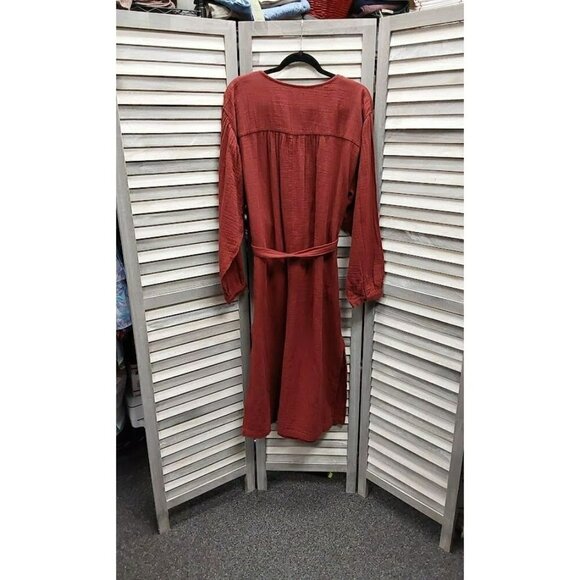 49 - Women's Balloon Long Sleeve Tie-Front Shirtdress | Universal Thread | Small - Picture 5 of 7